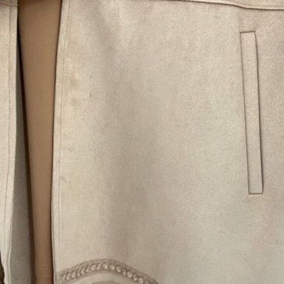 Zara Womens Dusty Pink Faux Suede Fringe Jacket Size XS - Picture 7 of 10